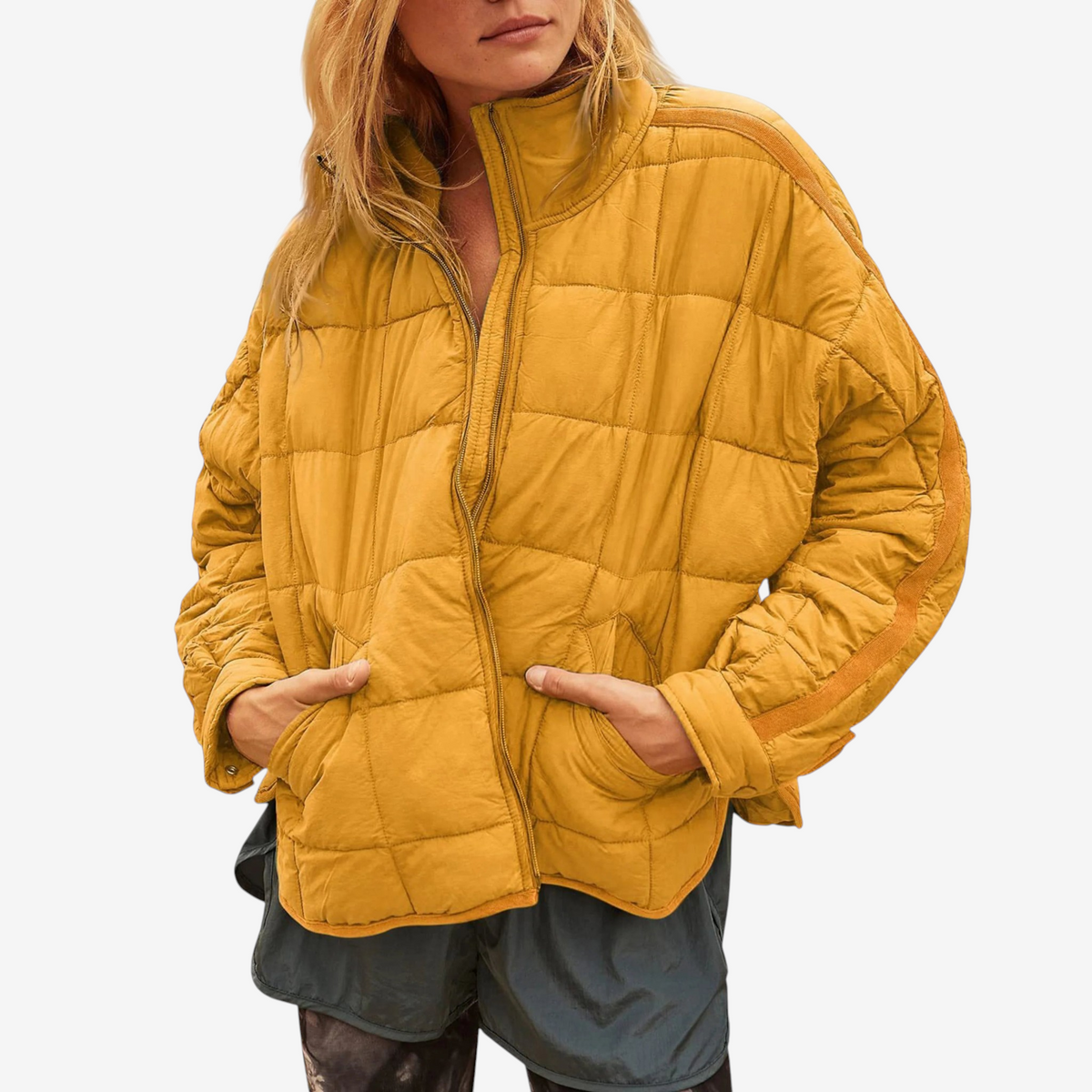 Collaris - Quilted Puffer Jacket with Loose Fit and High Collar