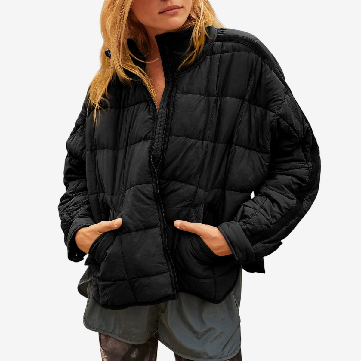 Collaris - Quilted Puffer Jacket with Loose Fit and High Collar