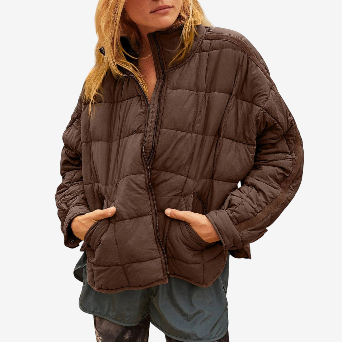 Collaris - Quilted Puffer Jacket with Loose Fit and High Collar