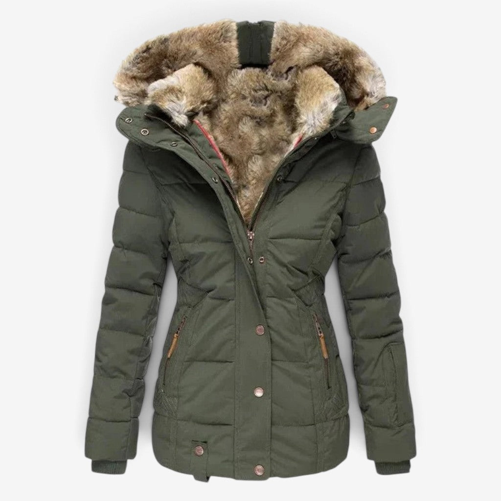 Padora - Cappotto trapuntato da donna con cappuccio rimovibile e molteplici tasche
