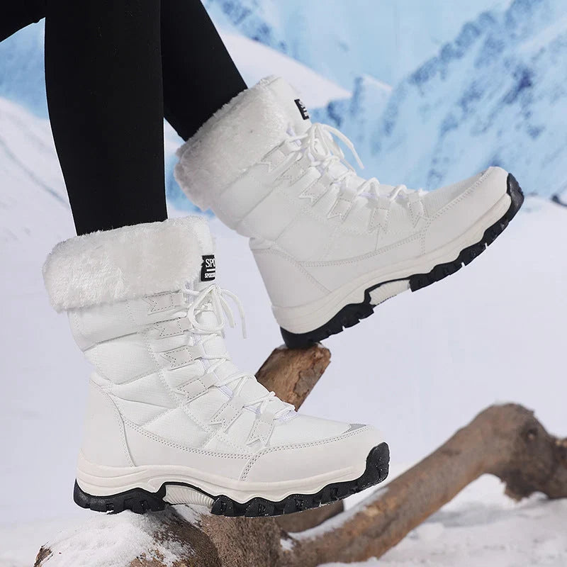 Velqavora – Bottes d’hiver doublées à laçage ajustable