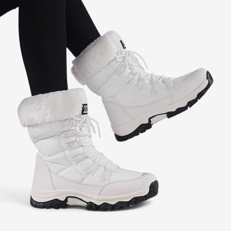 Velqavora – Bottes d’hiver doublées à laçage ajustable