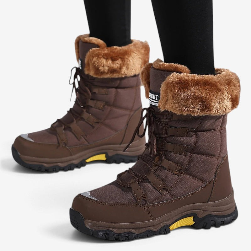 Velqavora – Bottes d’hiver doublées à laçage ajustable