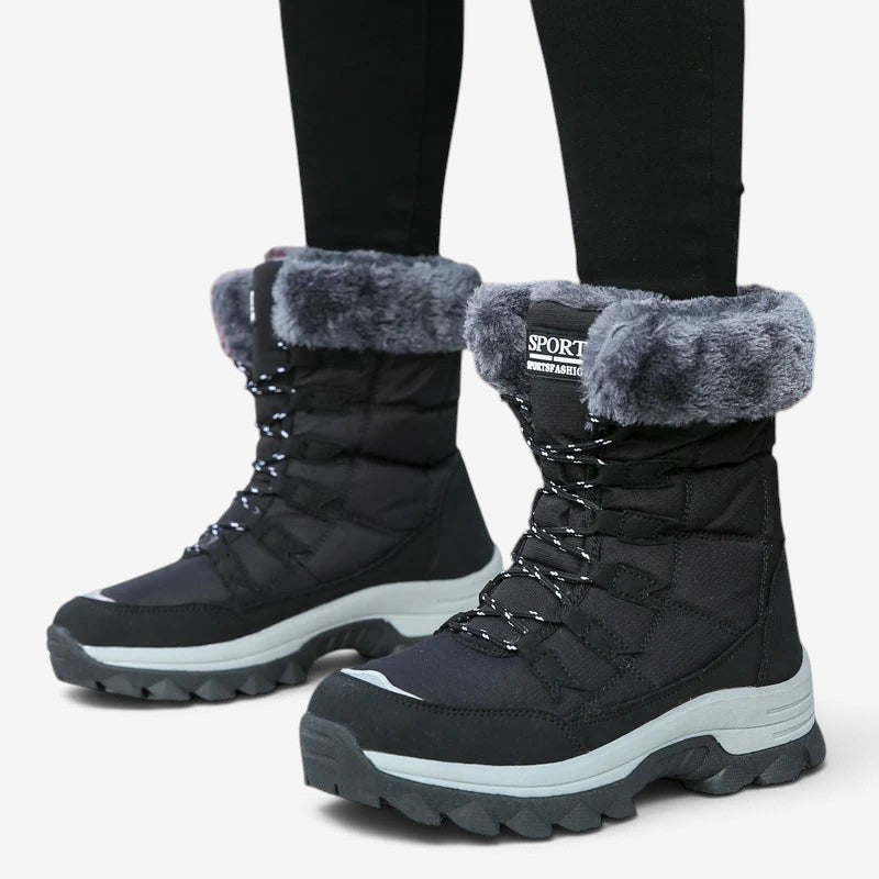 Velqavora – Bottes d’hiver doublées à laçage ajustable