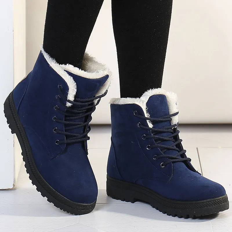 Zarevella – Adjustable Laces Boots with Fur Lining