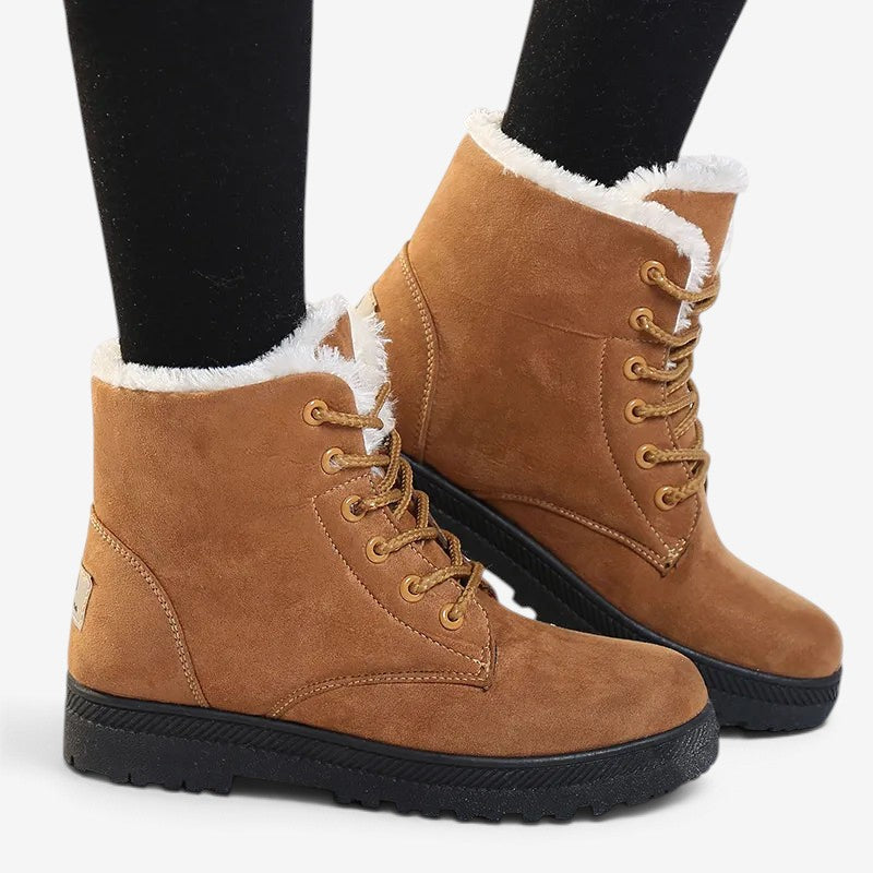 Zarevella – Adjustable Laces Boots with Fur Lining