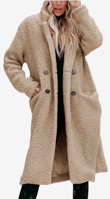 Velqessa – Trench coat a maniche lunghe con collo strutturato