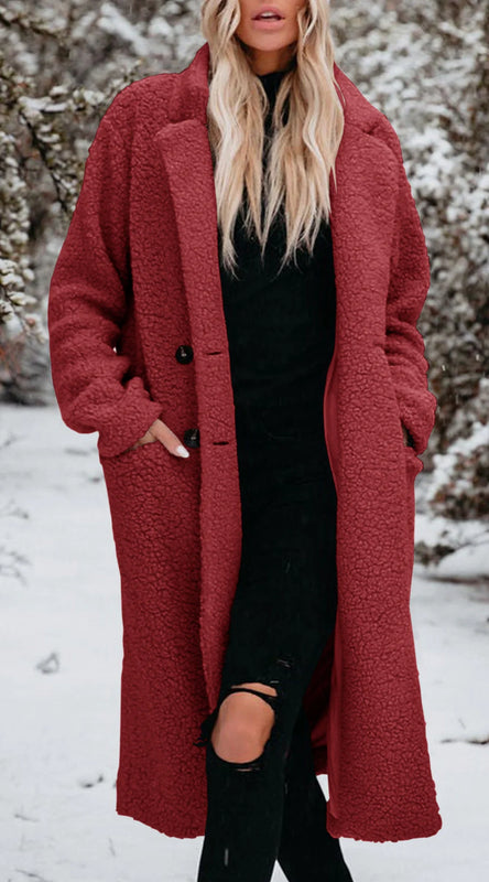 Velqessa – Trench coat a maniche lunghe con collo strutturato