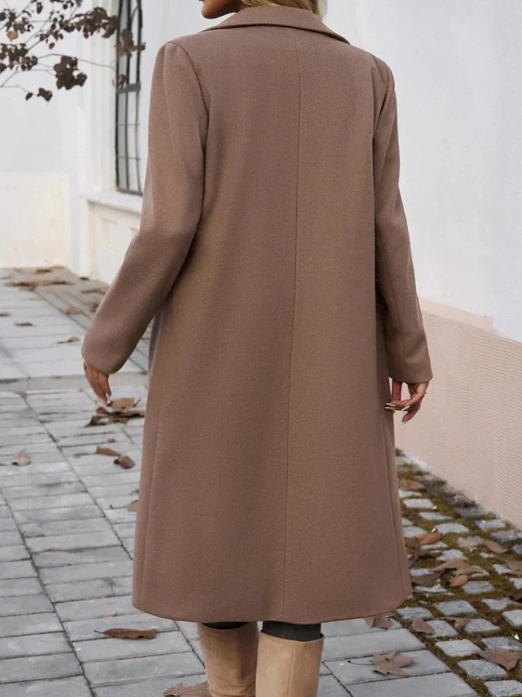 Vareqessa – Trench Coat with Notched Lapel Collar