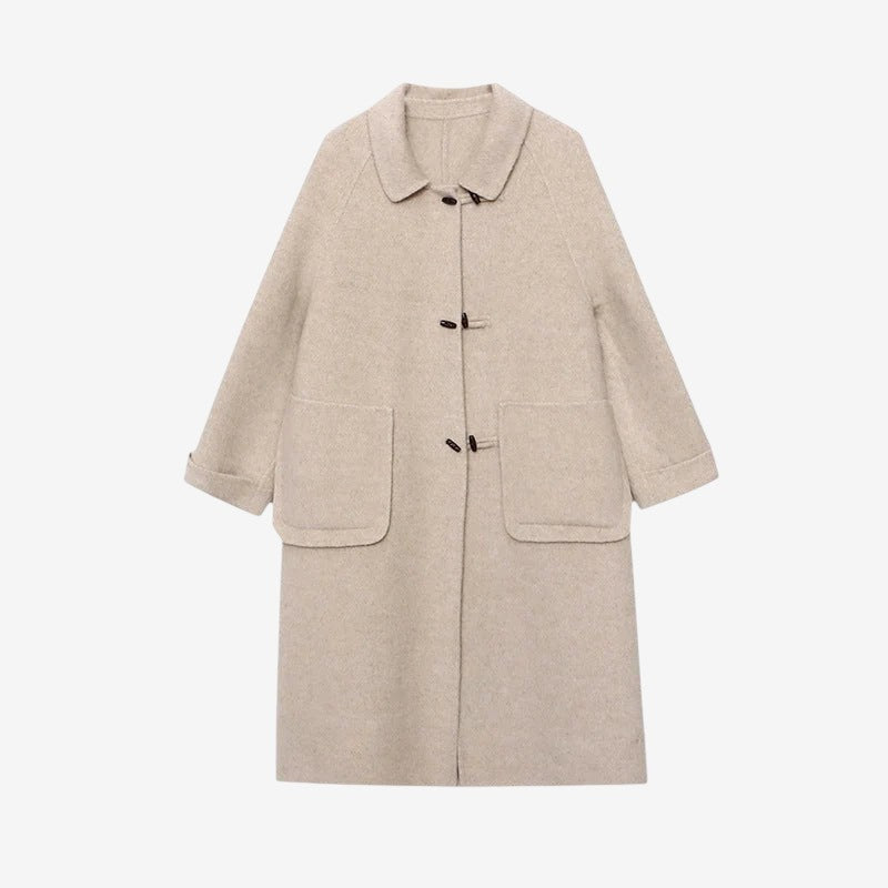 Avenqora – Long Coat with Toggle Front Closure