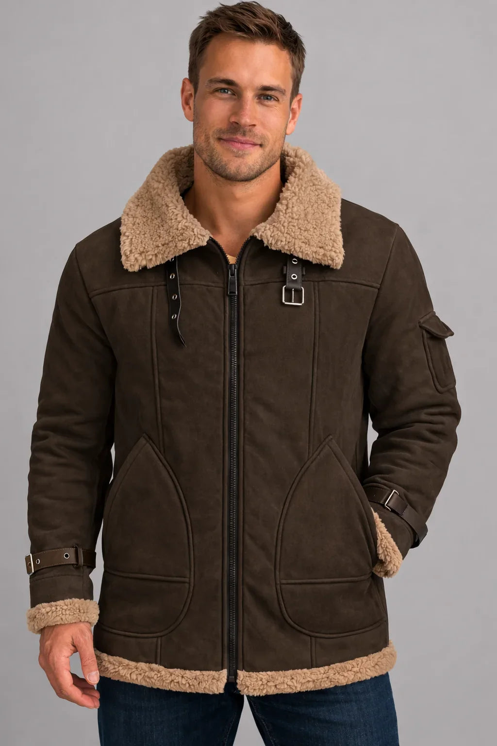 Norevixa – Jacket with Wide Contrasting Collar
