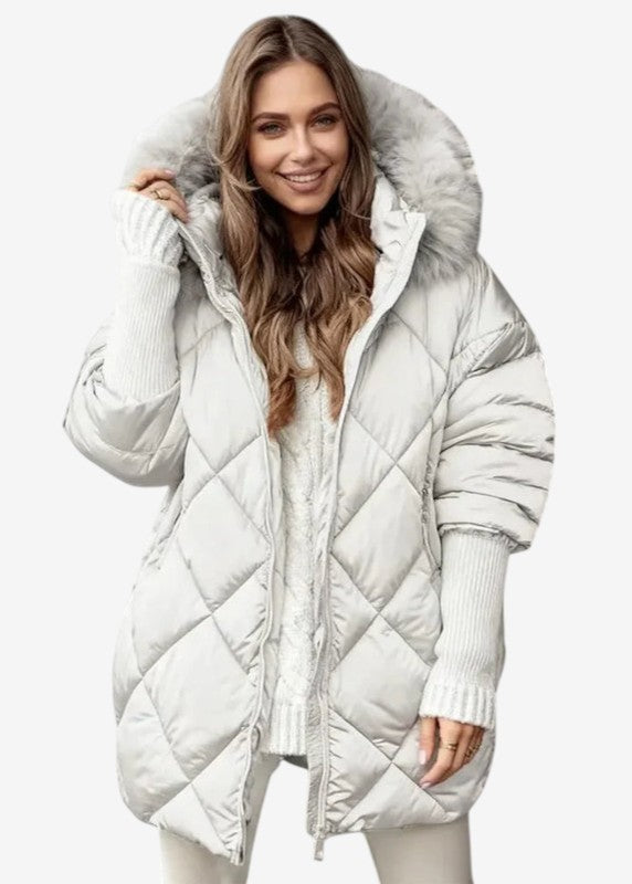 Velqara – Hooded Cardigan with Zipper Closure