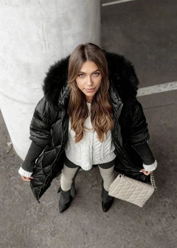 Velqara – Hooded Cardigan with Zipper Closure