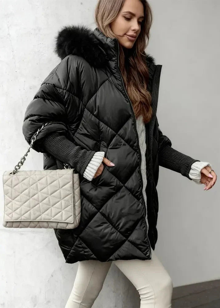 Velqara – Hooded Cardigan with Zipper Closure