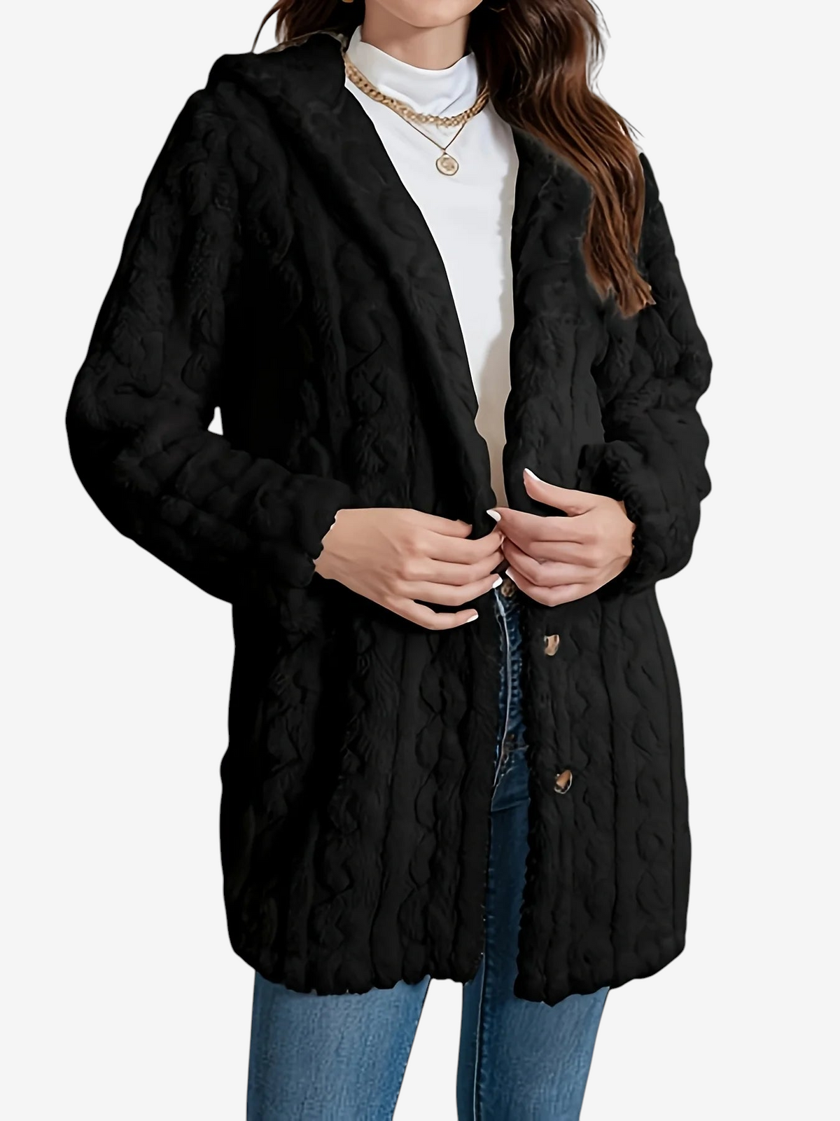Chaqueta de punto texturizado ligeramente elástico Varellix