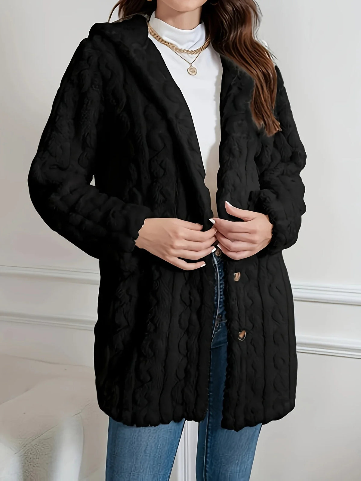 Chaqueta de punto texturizado ligeramente elástico Varellix