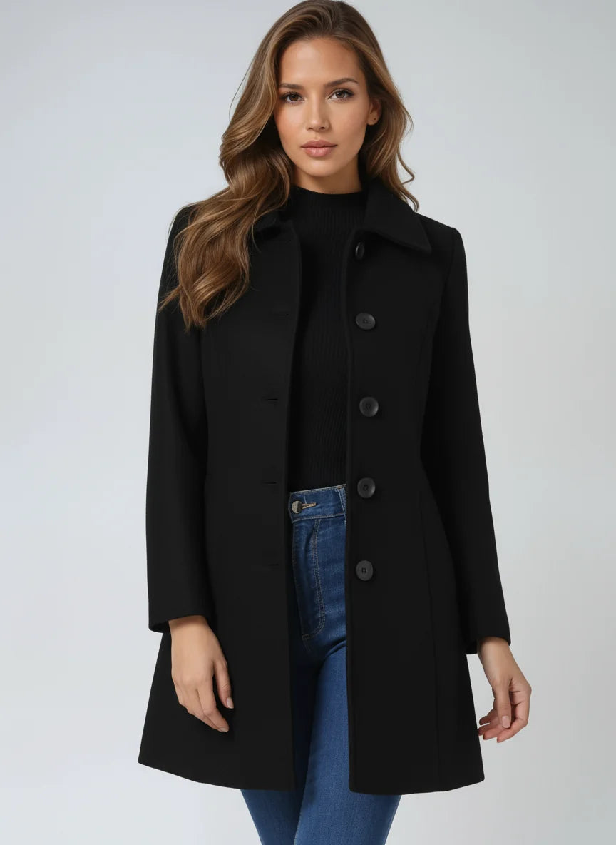 Varellora – Fitted Coat with Turn-Down Collar
