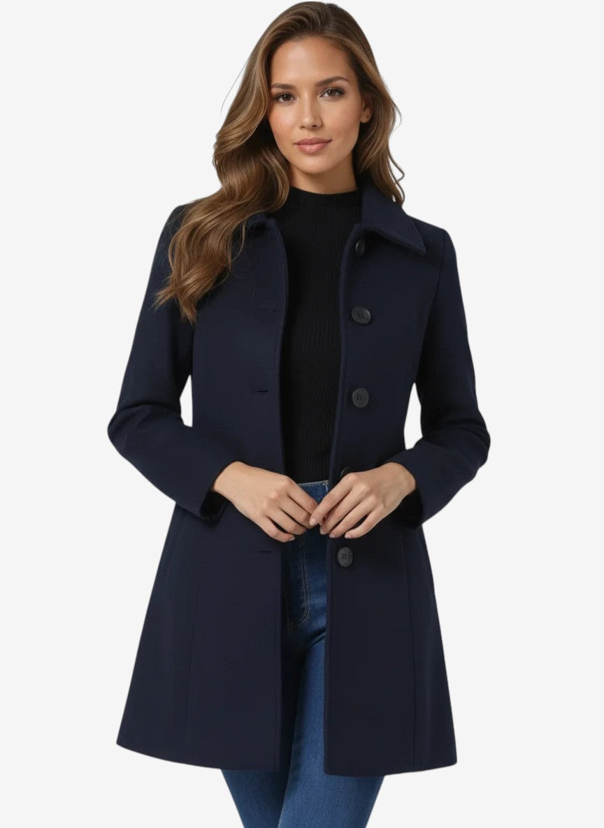Varellora – Fitted Coat with Turn-Down Collar