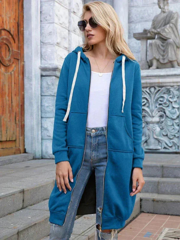 Drapely - Long Hooded Jacket with Loose Fit