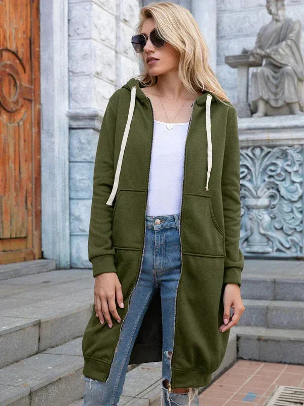 Drapely - Long Hooded Jacket with Loose Fit