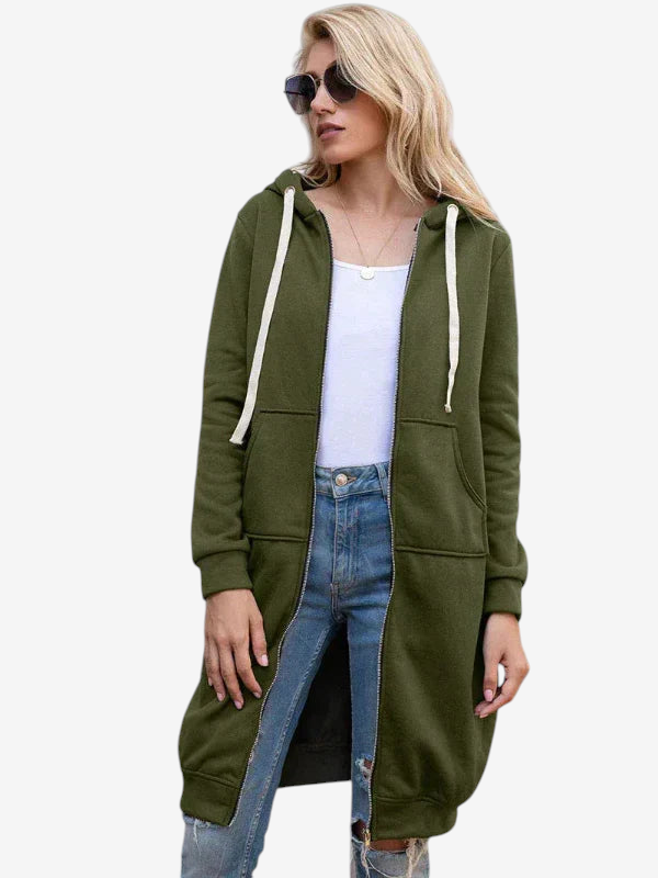 Drapely - Long Hooded Jacket with Loose Fit
