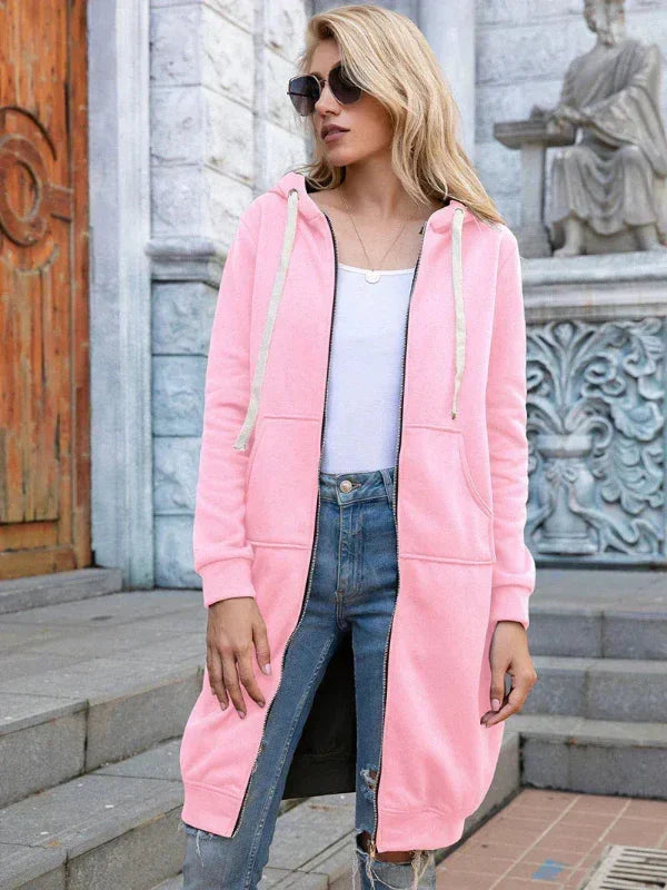 Drapely - Long Hooded Jacket with Loose Fit