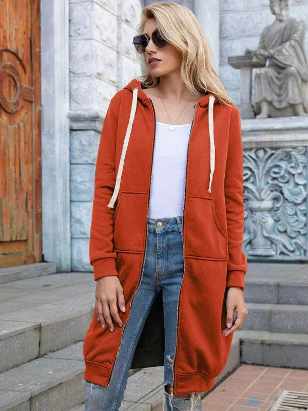 Drapely - Long Hooded Jacket with Loose Fit