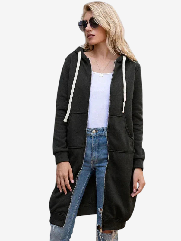 Drapely - Long Hooded Jacket with Loose Fit