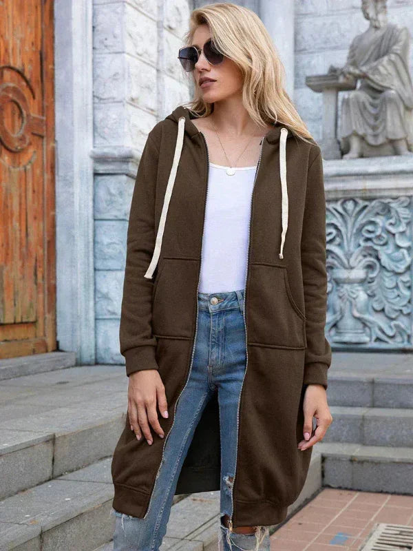 Drapely - Long Hooded Jacket with Loose Fit