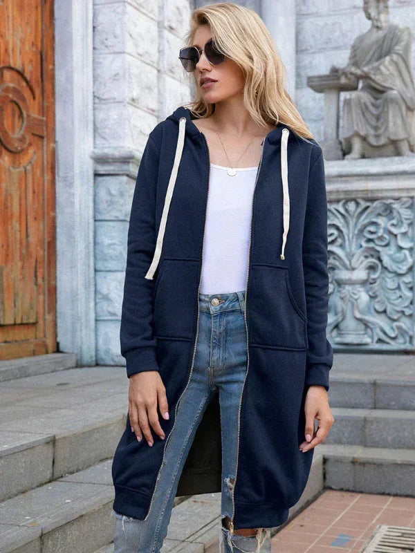 Drapely - Long Hooded Jacket with Loose Fit