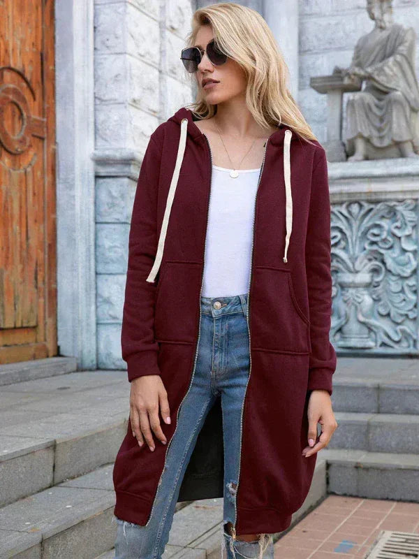 Drapely - Long Hooded Jacket with Loose Fit
