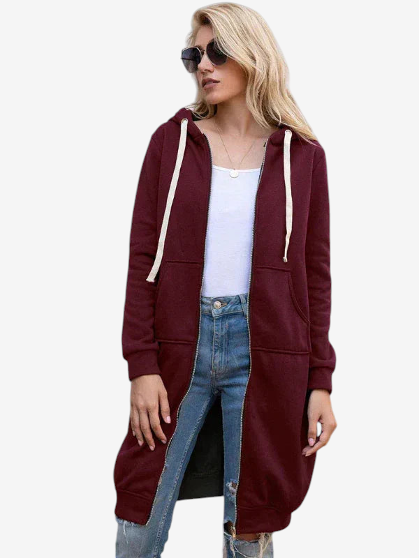 Drapely - Long Hooded Jacket with Loose Fit