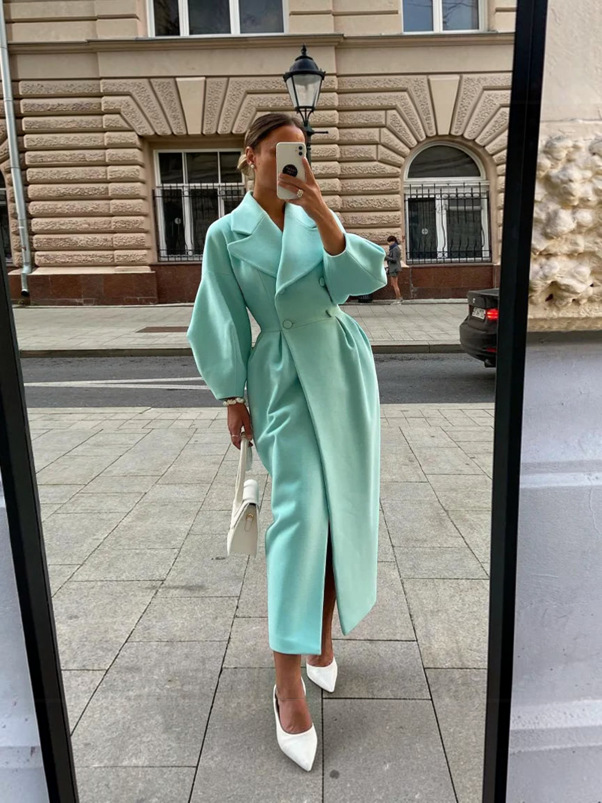 Norvella – Trench con chiusura a bottoni e colletto con revers