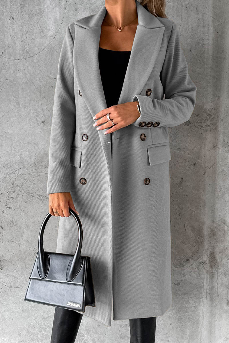 Varellia – Long Coat with Structured Lapel Collar
