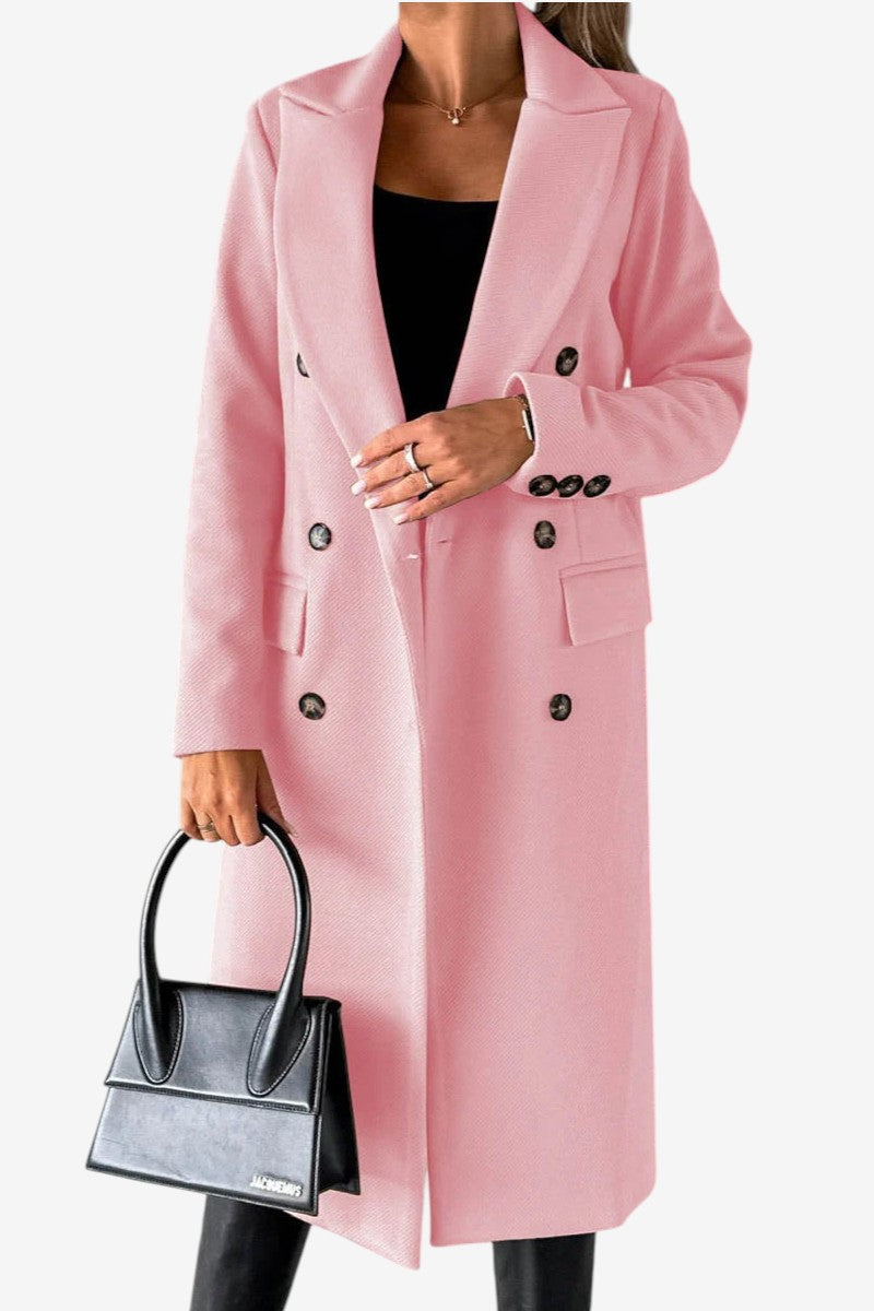 Varellia – Long Coat with Structured Lapel Collar