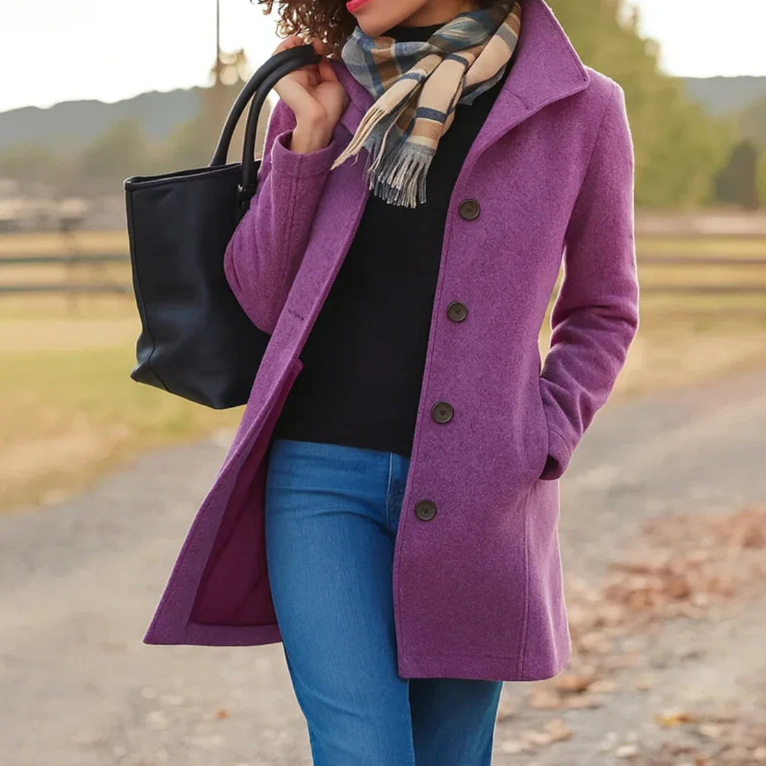 Varellia – Chaqueta con cuello vuelto y cierre de botones