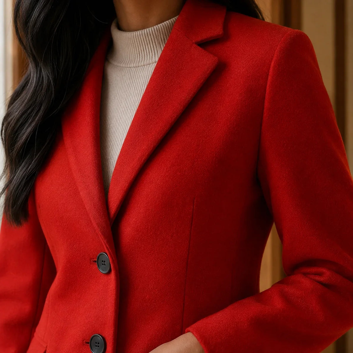 Zorevian – Cappotto sartoriale di media lunghezza con revers dentellati
