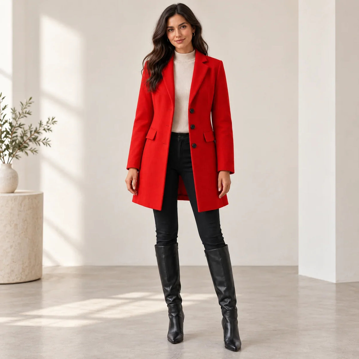 Zorevian – Cappotto sartoriale di media lunghezza con revers dentellati