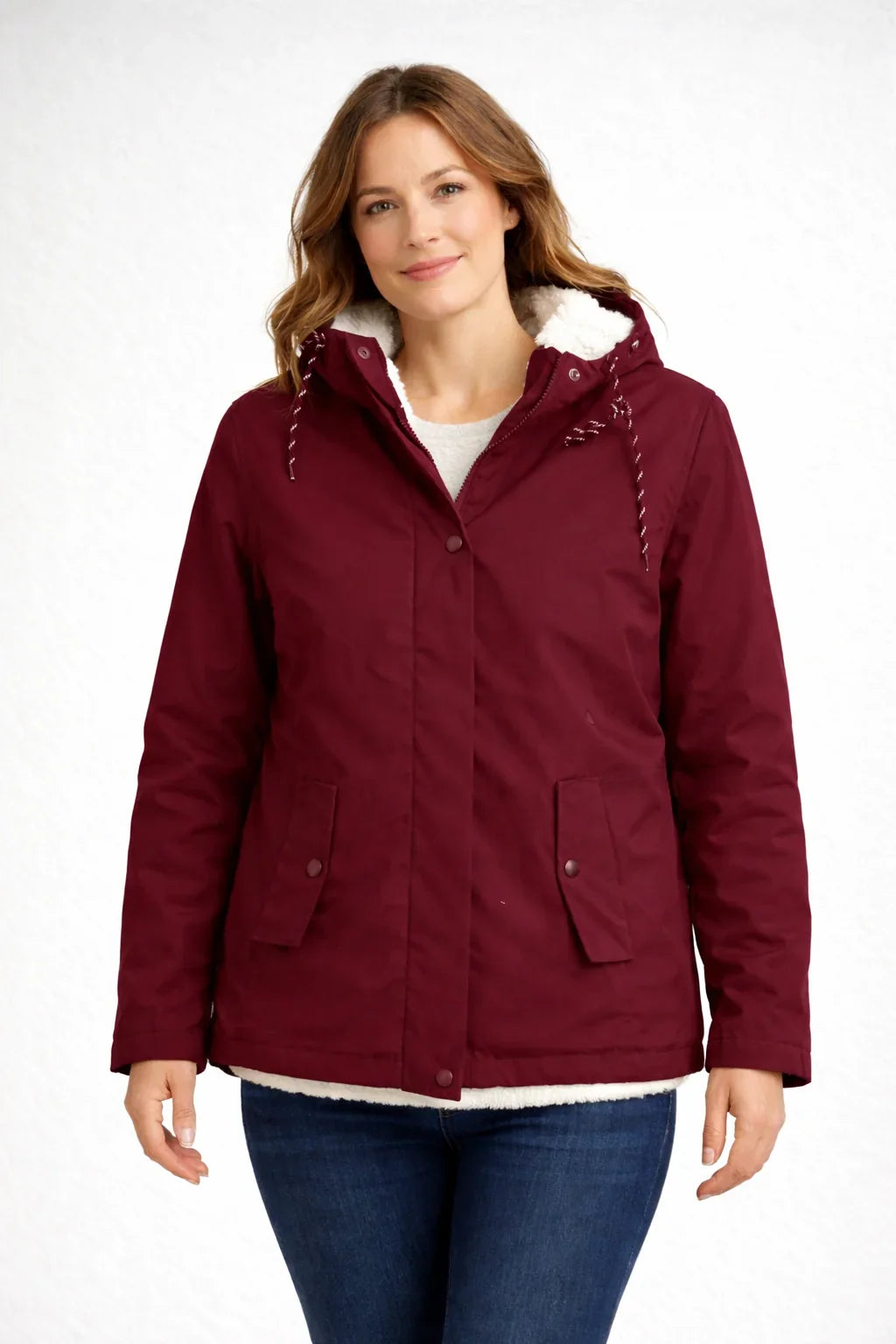 Avelzora – Chaqueta de invierno con capucha y cierre de cremallera integral