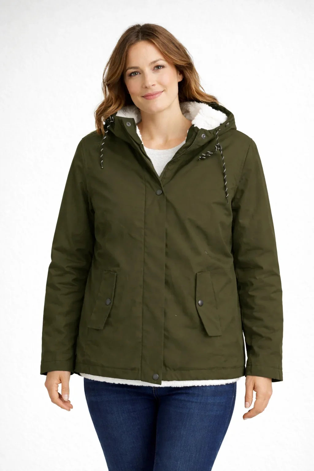 Avelzora – Chaqueta de invierno con capucha y cierre de cremallera integral