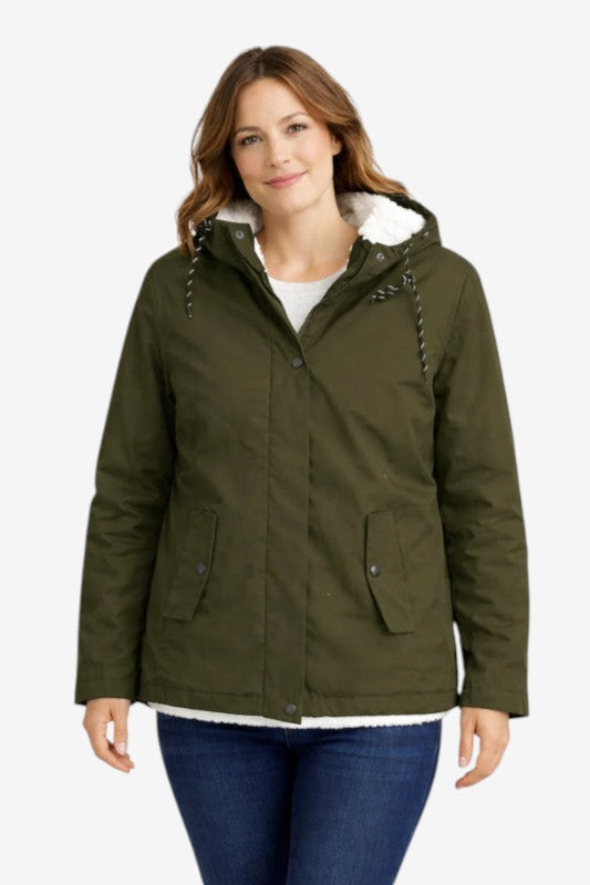 Avelzora – Chaqueta de invierno con capucha y cierre de cremallera integral