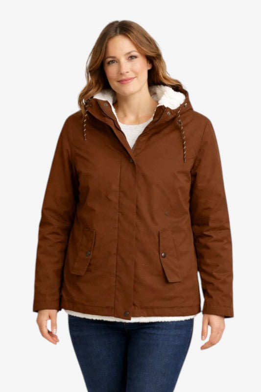 Avelzora – Chaqueta de invierno con capucha y cierre de cremallera integral