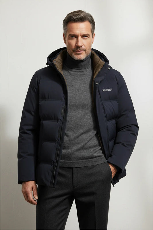 Velnorix – Hooded Long Coat with Full-Length Zipper