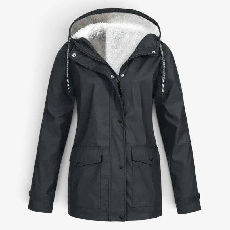 Pockora - Women’s Long Coat with Hood and Pockets
