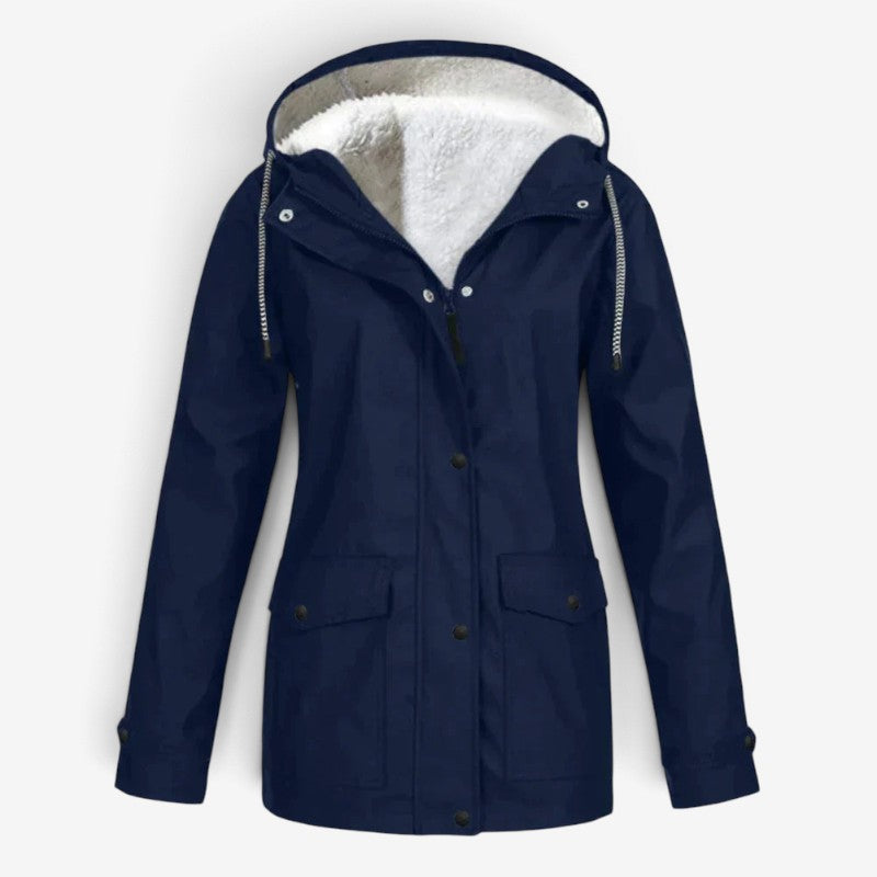 Pockora - Women’s Long Coat with Hood and Pockets