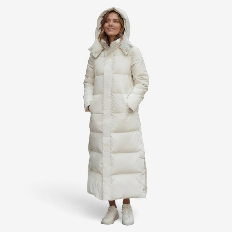 Virelza – Long Quilted Hooded Coat with Loose Fit