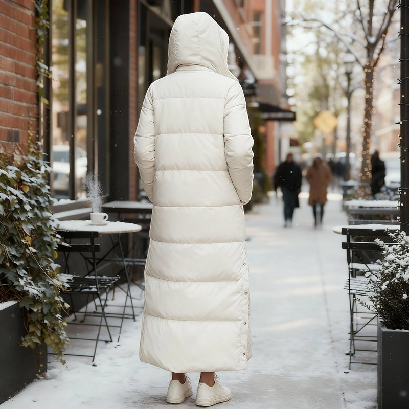 Virelza – Long Quilted Hooded Coat with Loose Fit