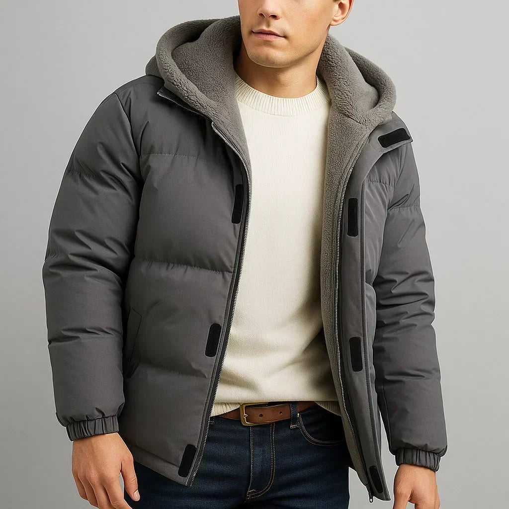 Zelvairo – Hooded Long Coat with Front Zipper