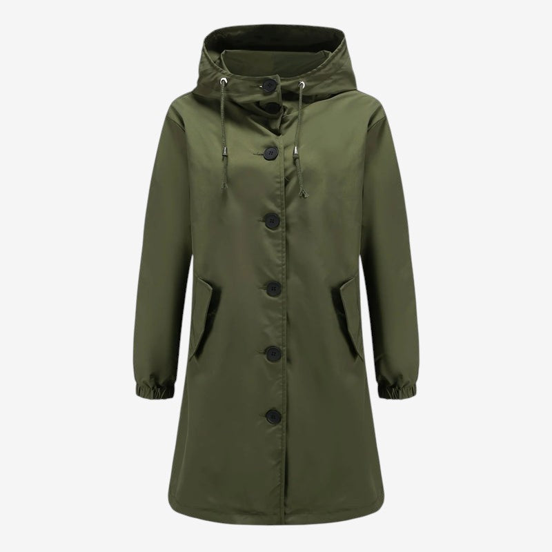 Calvoria – Parka s kapucí a zapínáním na přední knoflíky