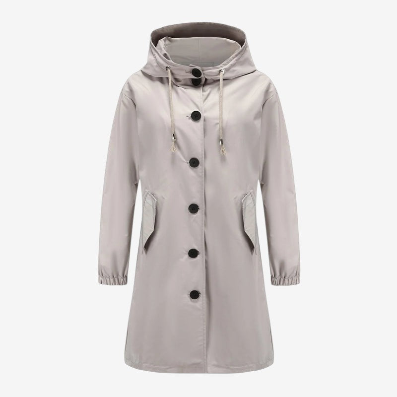 Calvoria – Parka s kapucí a zapínáním na přední knoflíky